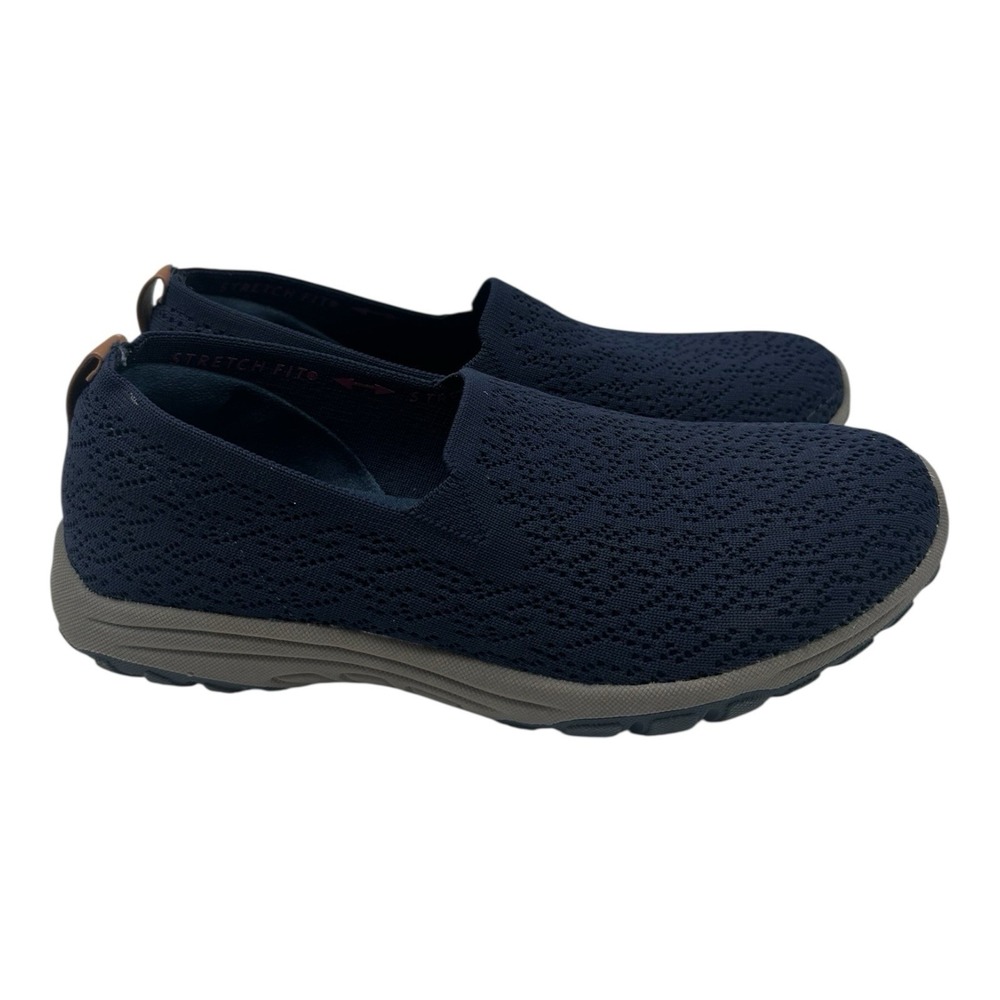 Skechers Reggae Fest 2.0 Mellow Drama Shoes‎ Womens Sz 8.5 Navy Slip On Loafers - Picture 2 of 11